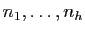 $ n_1,\ldots,n_h$
