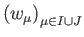 $ \left(w_{\mu}\right)_{\mu\in I\cup J}$