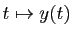 $ t\mapsto y(t)$