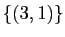 $ \left\{ (3,1)\right\} $