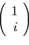 \begin{displaymath}
\left(
\begin{array}{r}
1\\
i
\end{array}\right)
\end{displaymath}