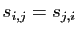 $ s_{i,j}=s_{j,i}$