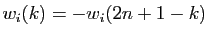$ w_i(k)=-w_i(2n+1-k)$