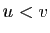 $ u< v$