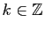 $ k\in\mathbb{Z}$