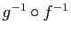 $ g^{-1}\circ f^{-1}$
