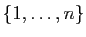 $ \{1,\ldots,n\}$
