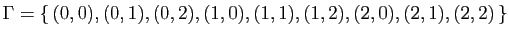 $ \Gamma =\{ (0,0),(0,1),(0,2),(1,0),(1,1),(1,2),(2,0),(2,1),(2,2) \}$