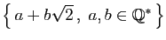 $ \big\{ a+b\sqrt{2} ,\;a,b\in\mathbb{Q}^* \big\}$
