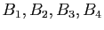 $ B_1,B_2,B_3,B_4$