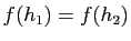 $ f(h_1)=f(h_2)$