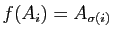 $\displaystyle f(A_i)=A_{\sigma(i)}$