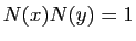 $ N(x)N(y)=1$