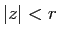 $ \vert z\vert<r$