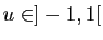 $ u\in]-1,1[$