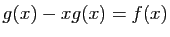 $ g(x)-xg(x)=f(x)$