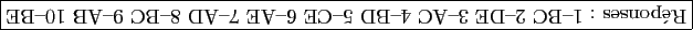 \framebox{\rotatebox{180}{R�ponses~: 1--BC~2--DE~3--AC~4--BD~5--CE~6--AE~7--AD~8--BC~9--AB~10--BE}}
