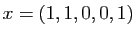 $ x=(1,1,0,0,1)$
