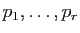 $ p_1,\ldots, p_r$