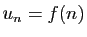 $ u_n=f(n)$