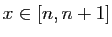$ x\in[n,n+1]$