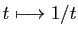 $ t\longmapsto 1/t$