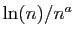 $ \ln(n)/n^a$