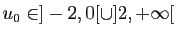 $ u_0\in ]-2,0[\cup]2,+\infty[$