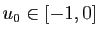 $ u_0\in[-1,0]$