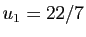 $ u_1=22/7$