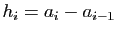 $ h_i=a_i-a_{i-1}$