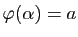$ \varphi(\alpha)=a$