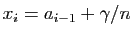 $ x_i=a_{i-1}+\gamma/n$