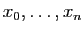 $ x_0,\ldots,x_n$